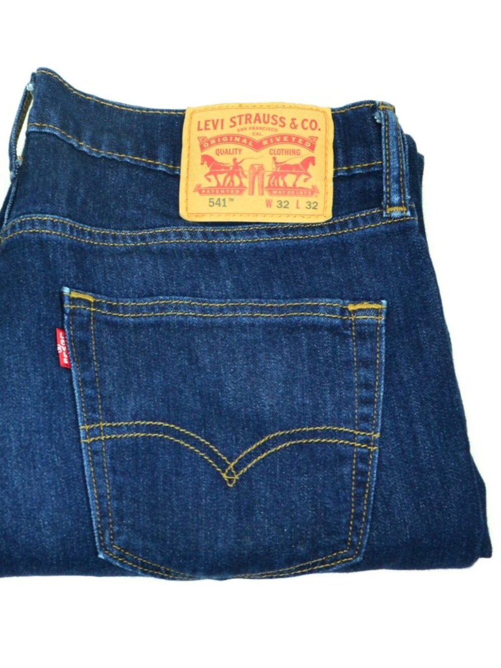 Levi's 541 Men's Size W32 L32 Blue Dark Wash Straight Fit Denim Jeans